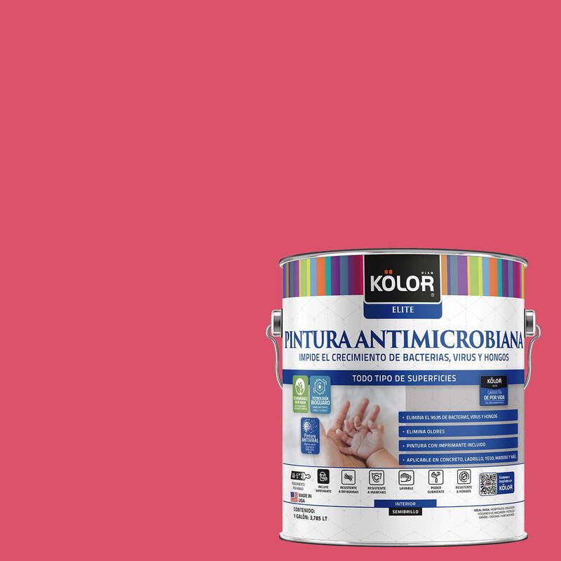 KOLOR - Pintura Antimicrobiana Semibrillante 1 galón(es) Fucsia Bilbao