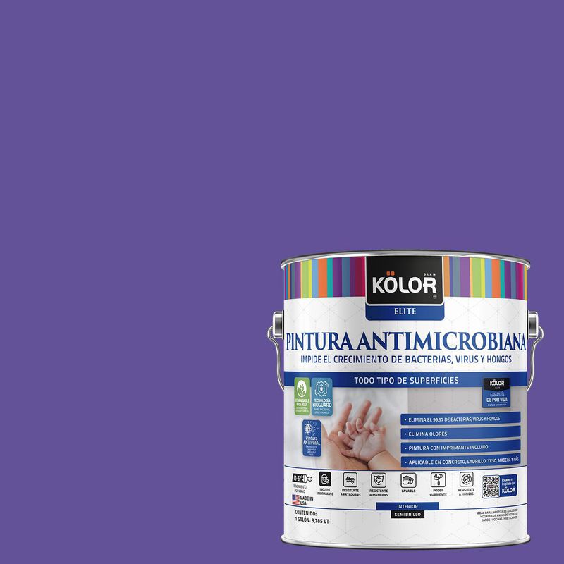 KOLOR - Pintura Antimicrobiana Semibrillante 1 galón(es) Púrpura Vila Real