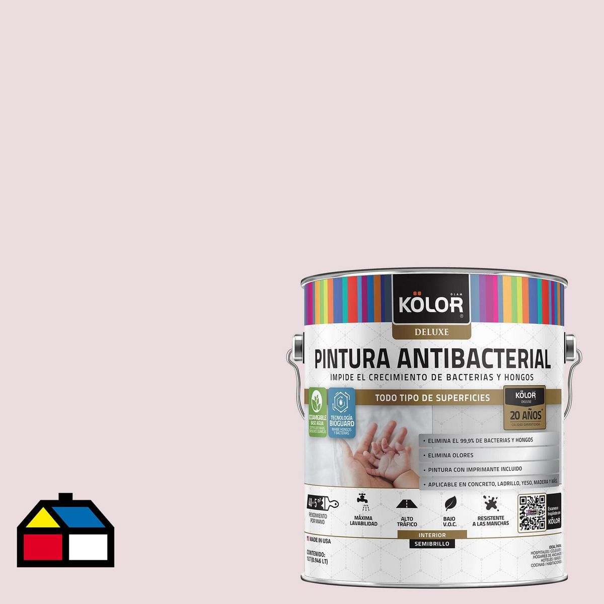 KOLOR - Pintura Antimicrobiana 1 galón(es) Semibrillante Púrpura Annaba
