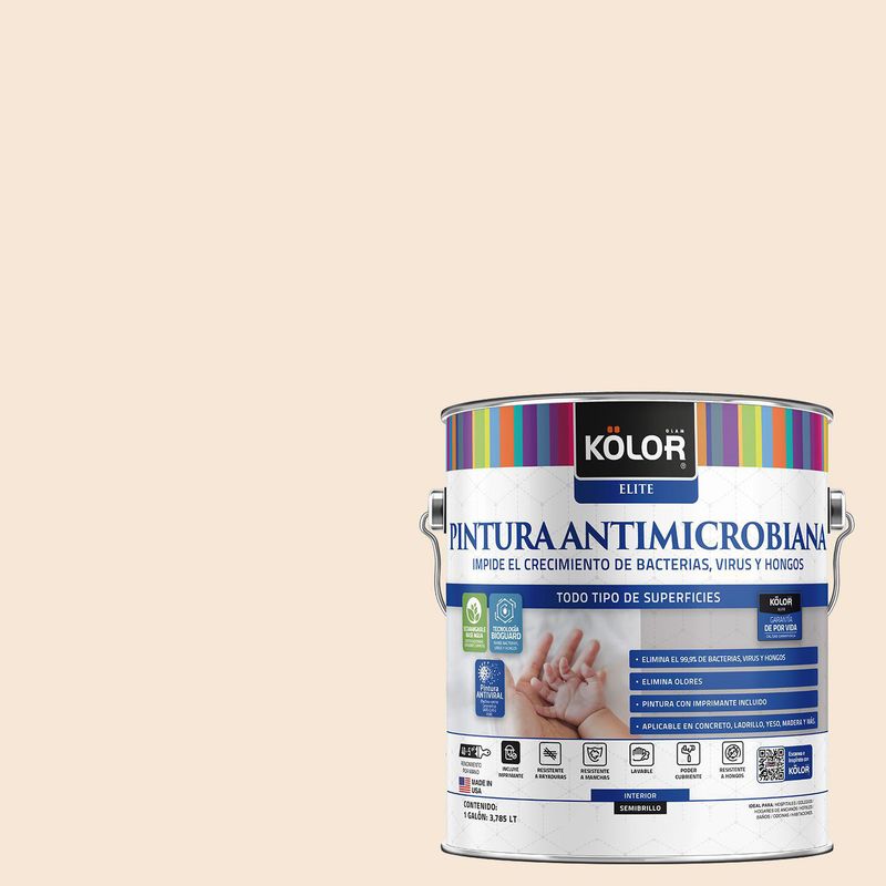 KOLOR - Pintura Antimicrobiana Semibrillante 1 galón(es) Naranjo Mestre