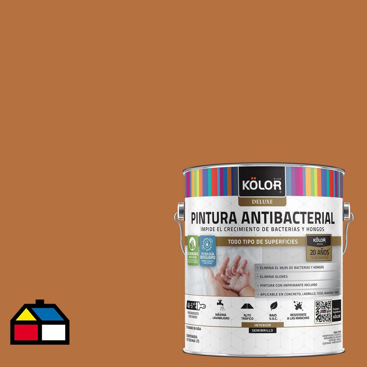 KOLOR - Pintura Antimicrobiana Semibrillante 1 galón(es) Fucsia Lomé