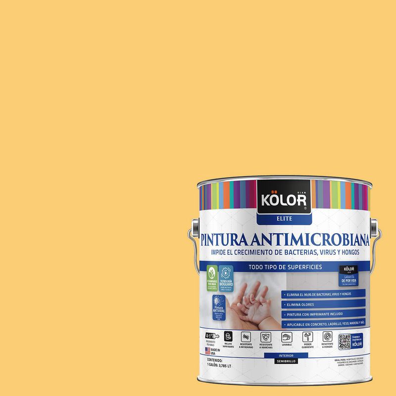 KOLOR - Pintura Antimicrobiana Semibrillante 1 galón(es) Café Ereván 