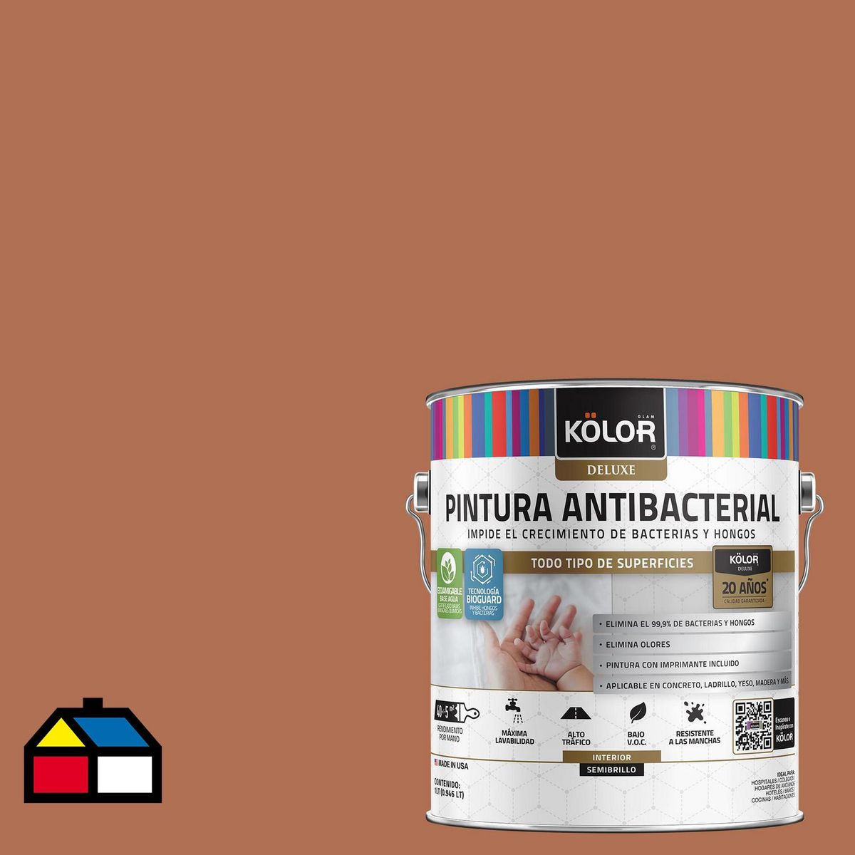 KOLOR - Pintura Antimicrobiana 1 galón(es) Semibrillante Fucsia Pietà