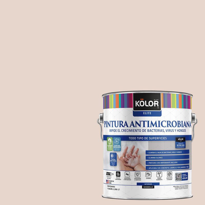 KOLOR - Pintura Antimicrobiana Semibrillante 1 galón(es) Beige Helsinki