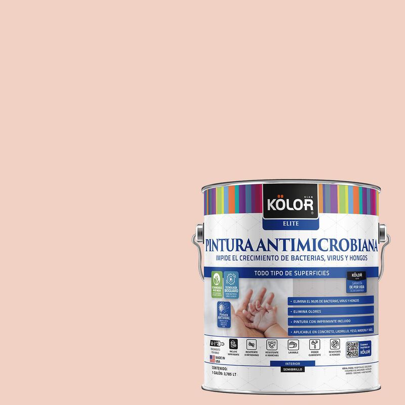 KOLOR - Pintura Antimicrobiana Semibrillante 1 galón(es) Naranjo Sahara