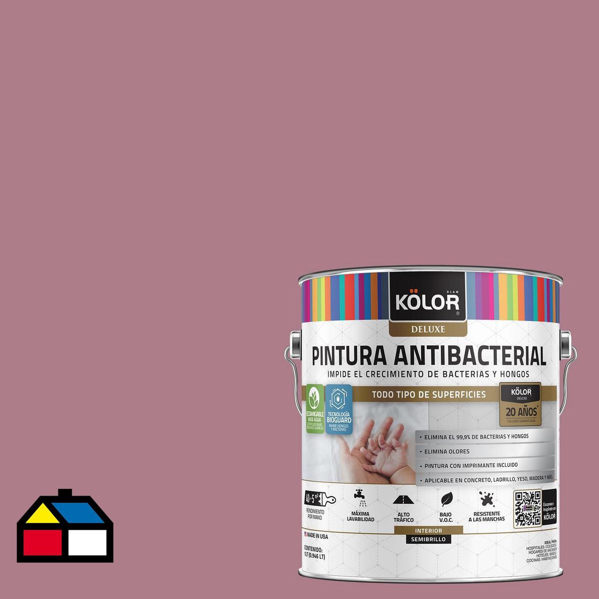 KOLOR - Pintura Antimicrobiana Semibrillante 1 galón(es) Púrpura Ghana 