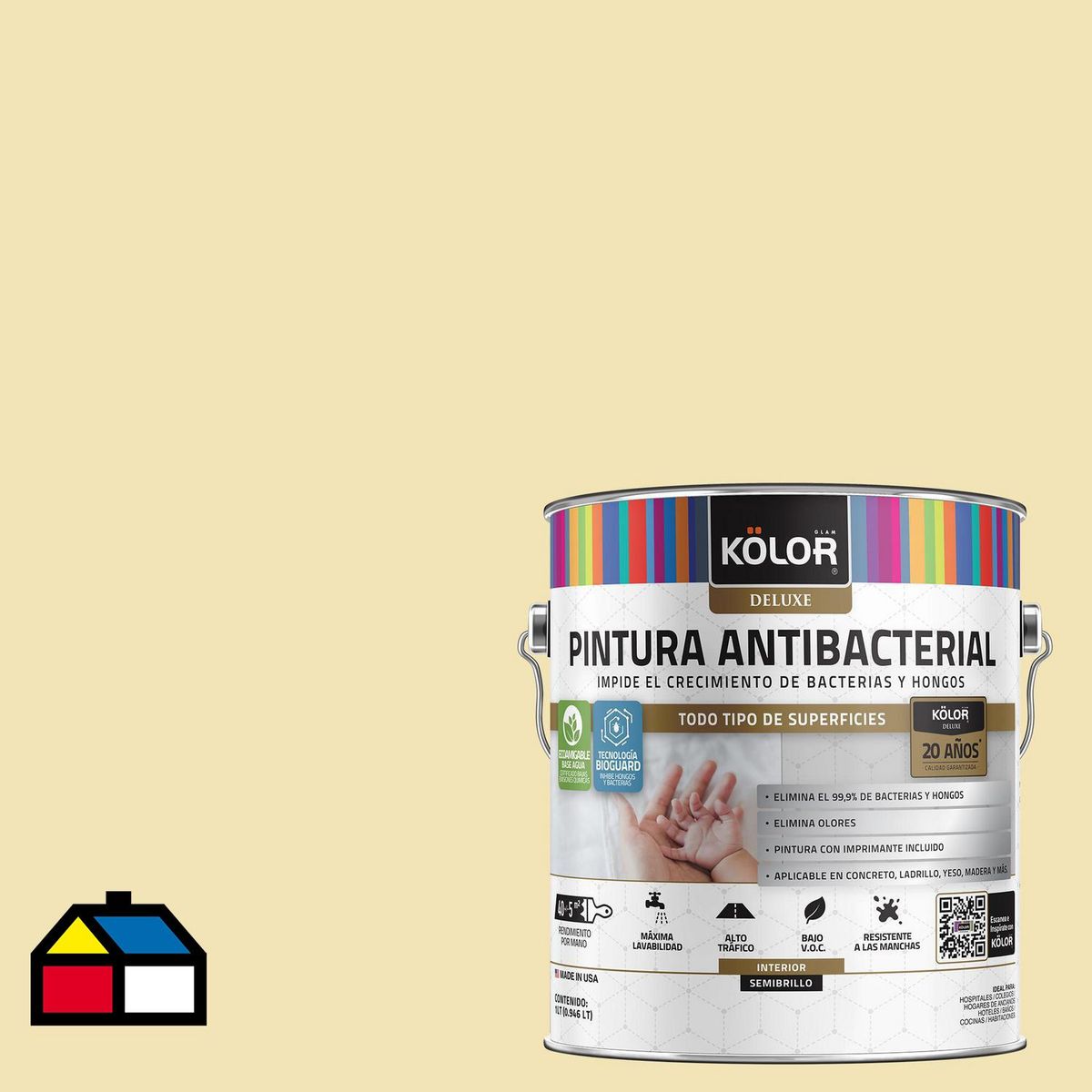 KOLOR - Pintura Antimicrobiana 1 galón(es) Semibrillante Naranjo Belgrado