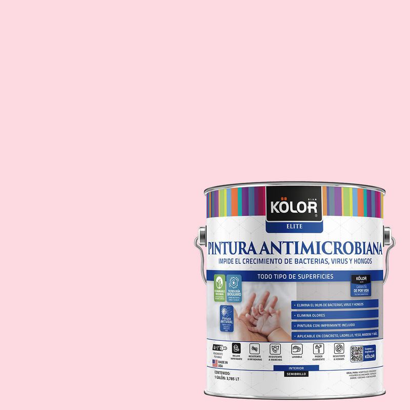 KOLOR - Pintura Antimicrobiana Semibrillante 1 galón(es) Naranjo Samara