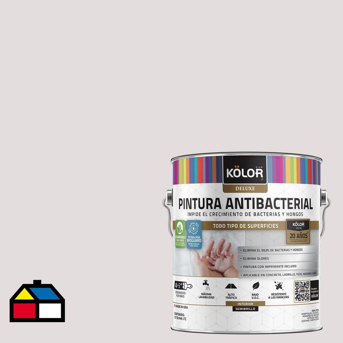 KOLOR - Pintura Antimicrobiana 1 galón(es) Semibrillante Beige Nanaimo