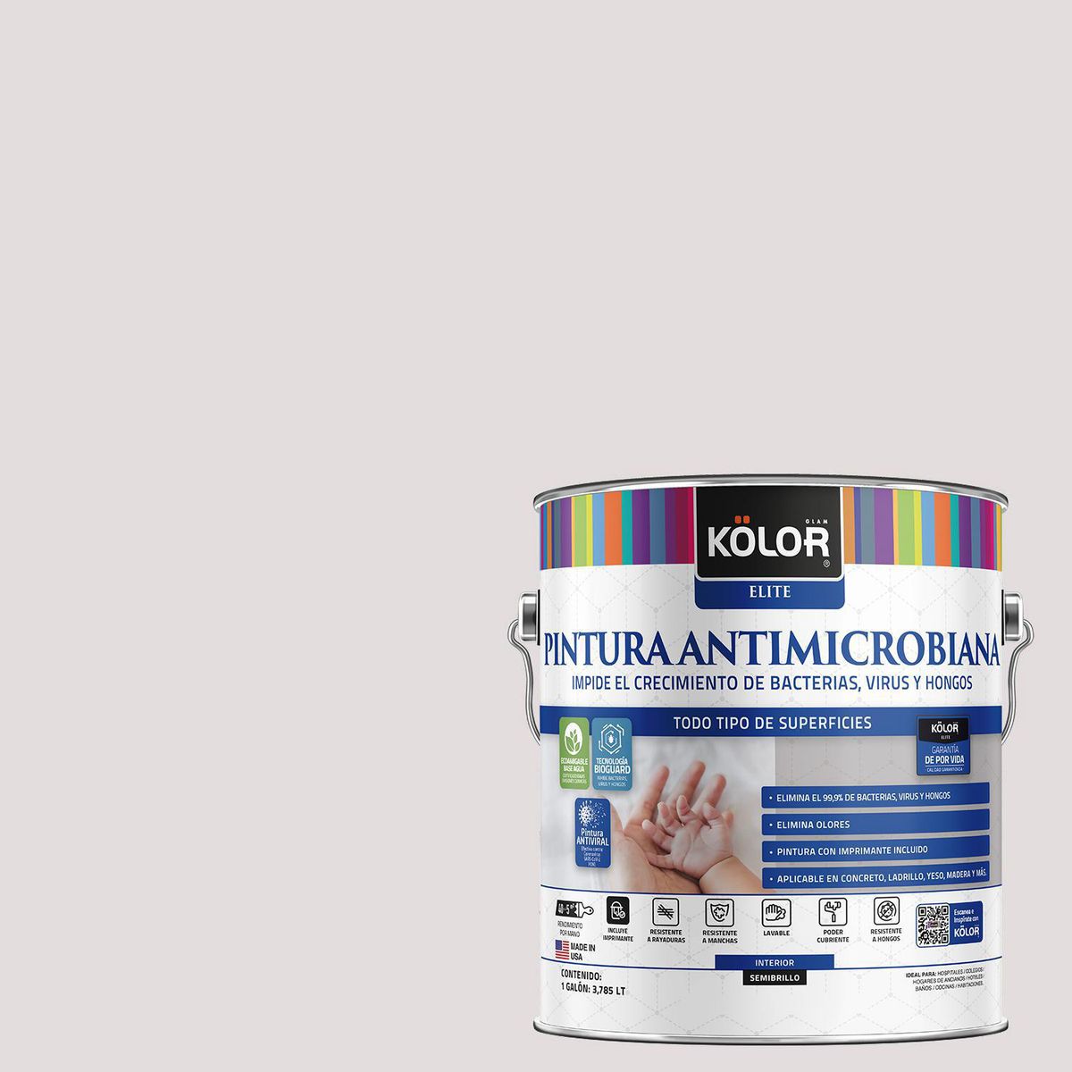 KOLOR - Pintura Antimicrobiana 1 galón(es) Semibrillante Beige Nanaimo