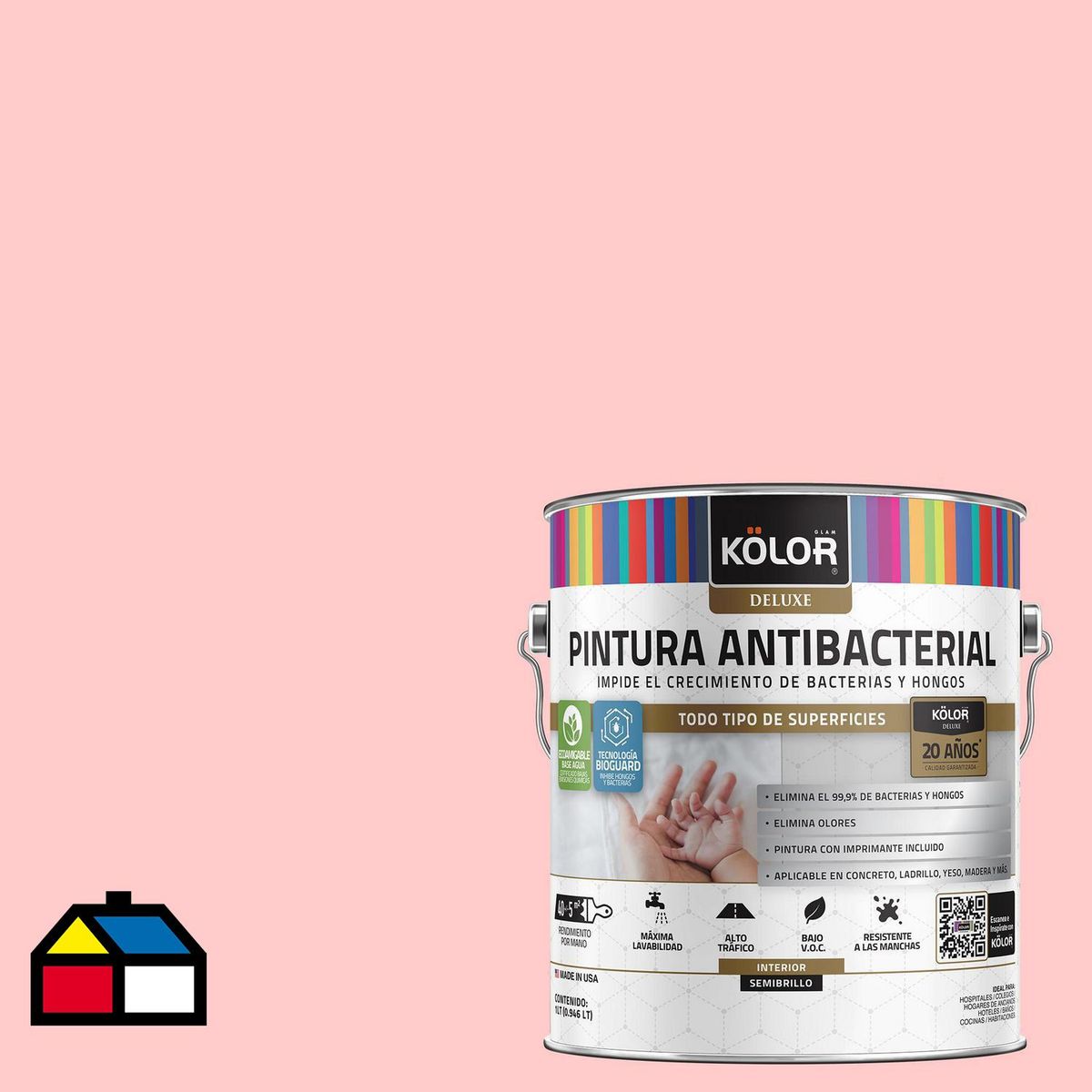 KOLOR - Pintura Antimicrobiana 1 galón(es) Semibrillante Beige Bejaïa