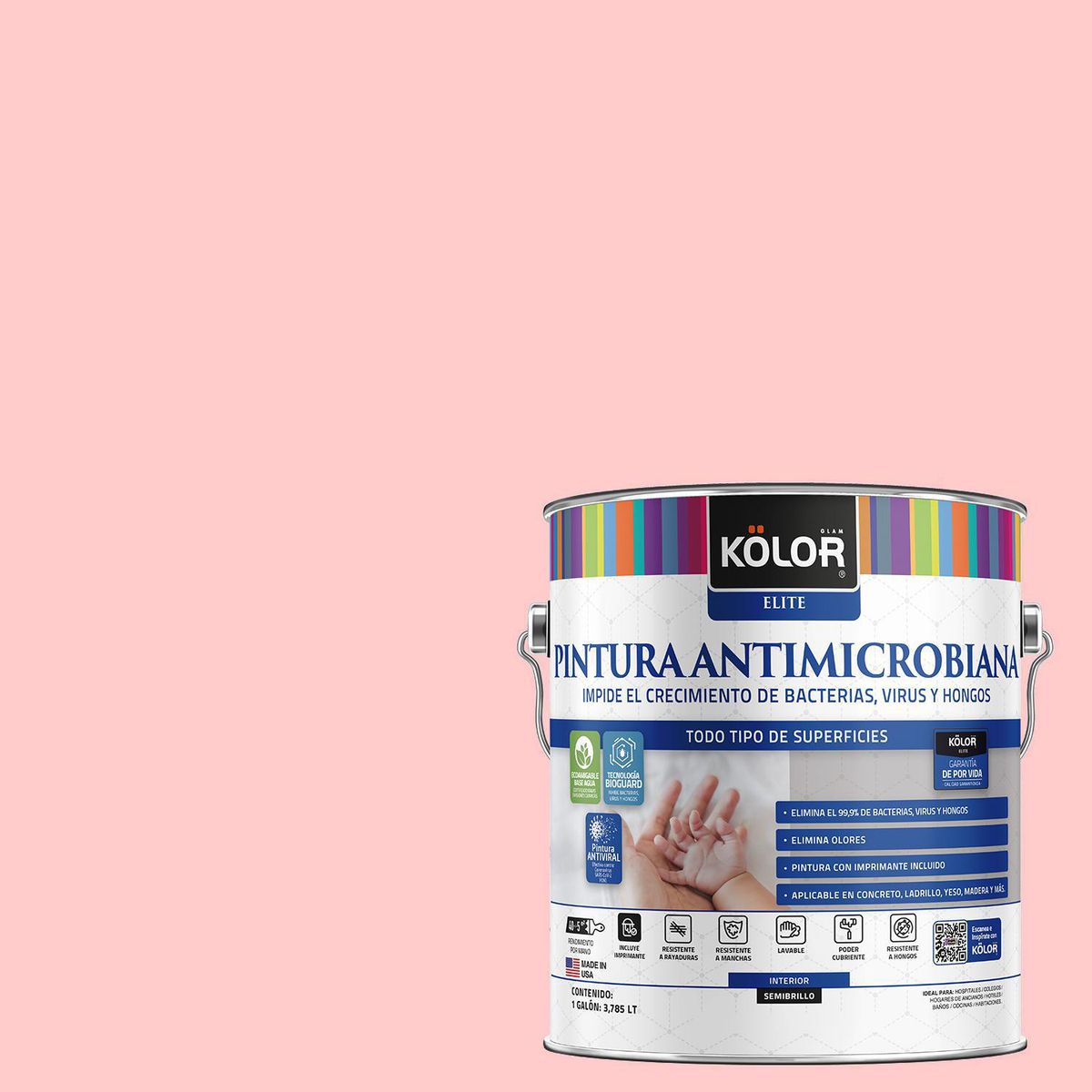 KOLOR - Pintura Antimicrobiana 1 galón(es) Semibrillante Beige Bejaïa