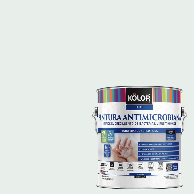 KOLOR - Pintura Antimicrobiana Semibrillante 1 galón(es) Verde Viena