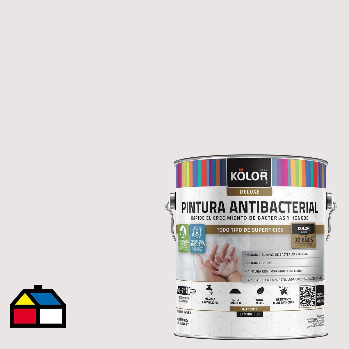 KOLOR - Pintura Antimicrobiana 1 galón(es) Semibrillante Beige Varanasi