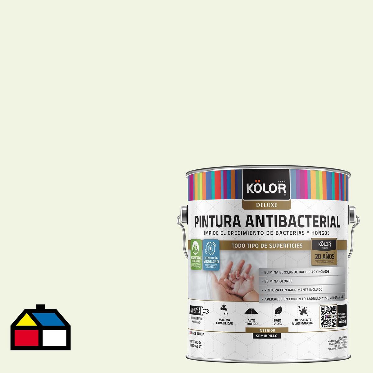 KOLOR - Pintura Antimicrobiana 1 galón(es) Semibrillante Naranjo Le Hauve