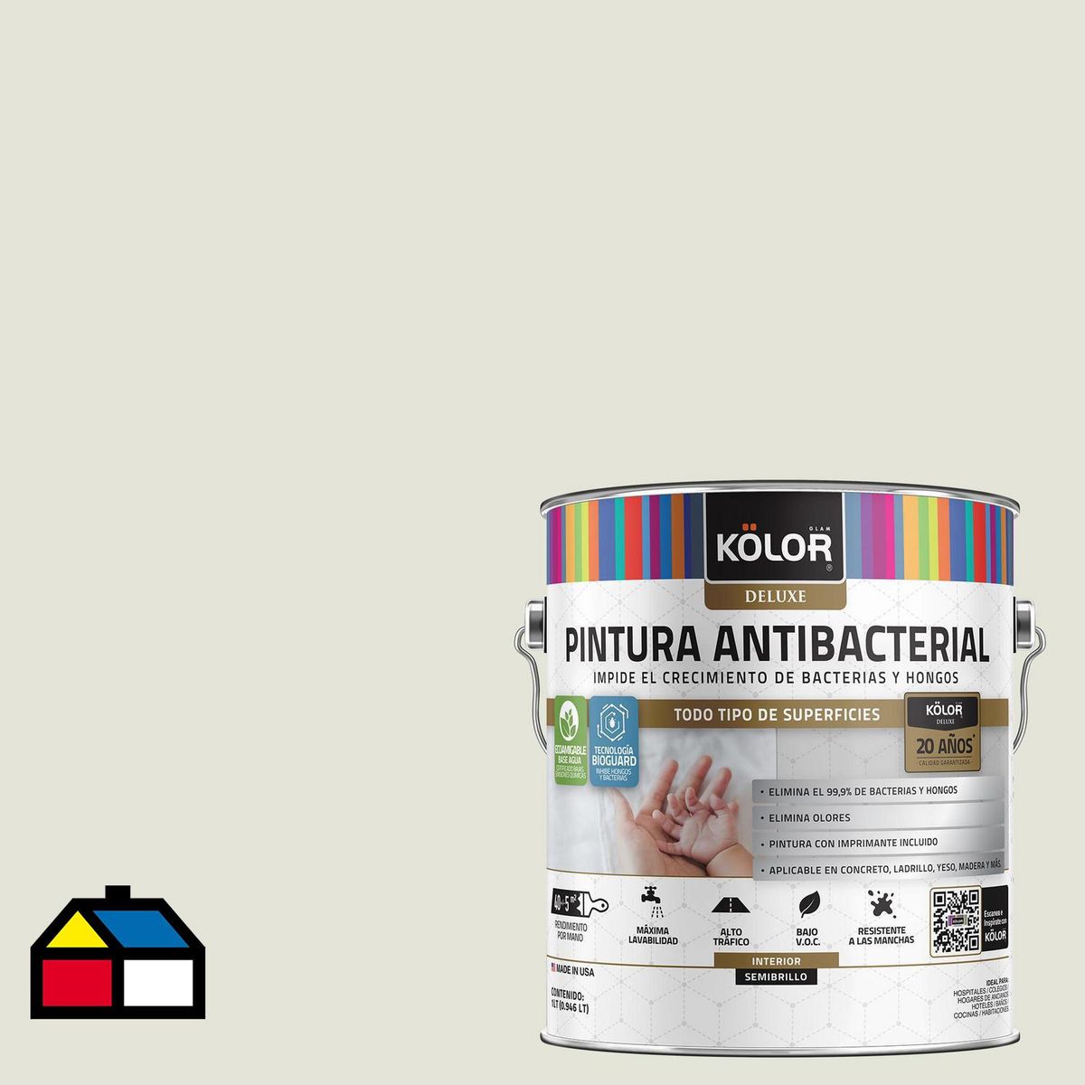 KOLOR - Pintura Antimicrobiana 1 galón(es) Semibrillante Beige Karnal