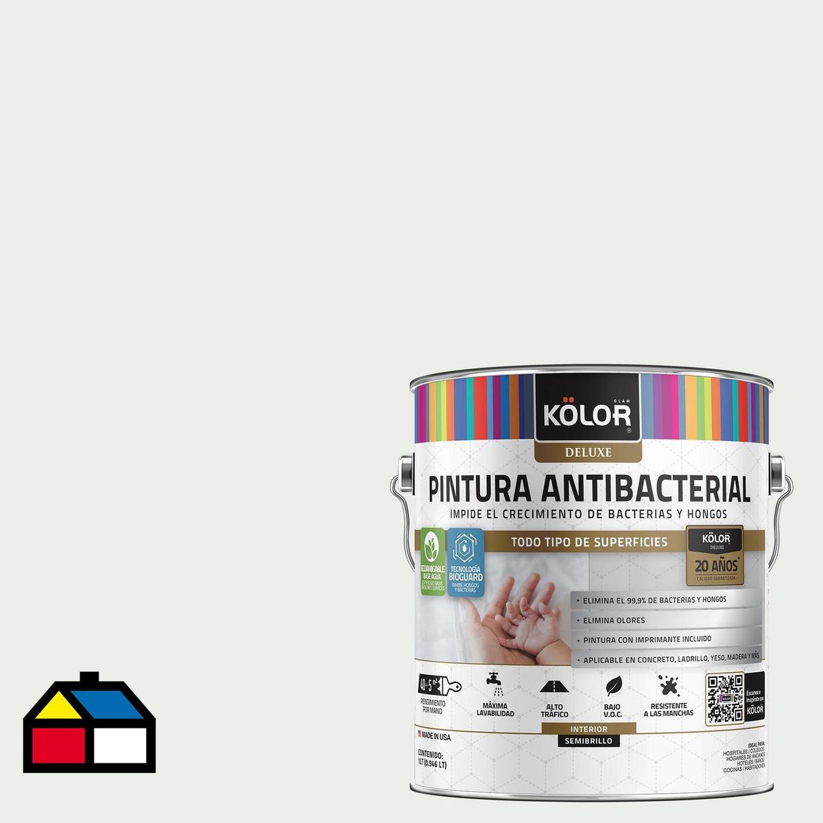 KOLOR - Pintura Antimicrobiana 1 galón(es) Semibrillante Beige Lahti