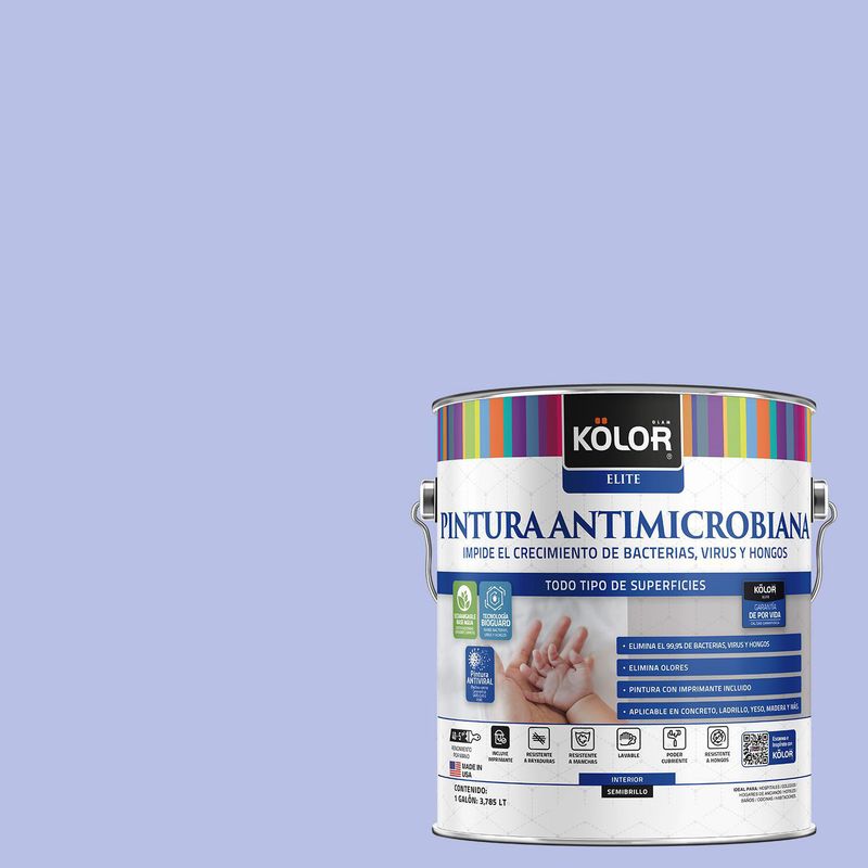 KOLOR - Pintura Antimicrobiana Semibrillante 1 galón(es) Celeste Carballo