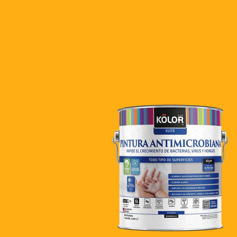 KOLOR - Pintura Antimicrobiana Semibrillante 1 galón(es) Azul Varsovia