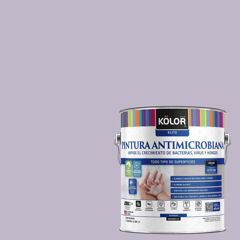 KOLOR - Pintura Antimicrobiana Semibrillante 1 galón(es) Púrpura Legazpi