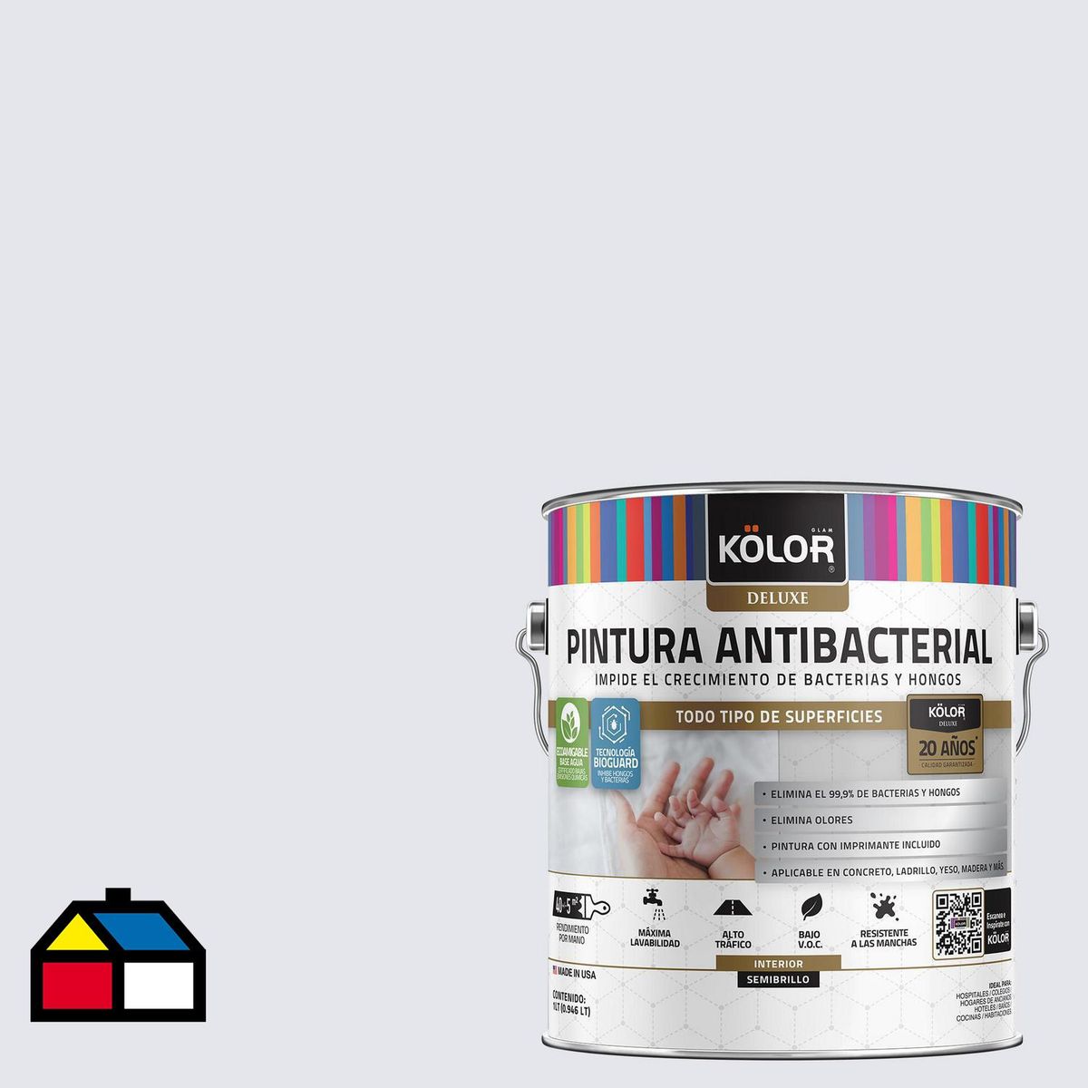 KOLOR - Pintura Antimicrobiana 1 galón(es) Semibrillante Beige Valle De Compostela