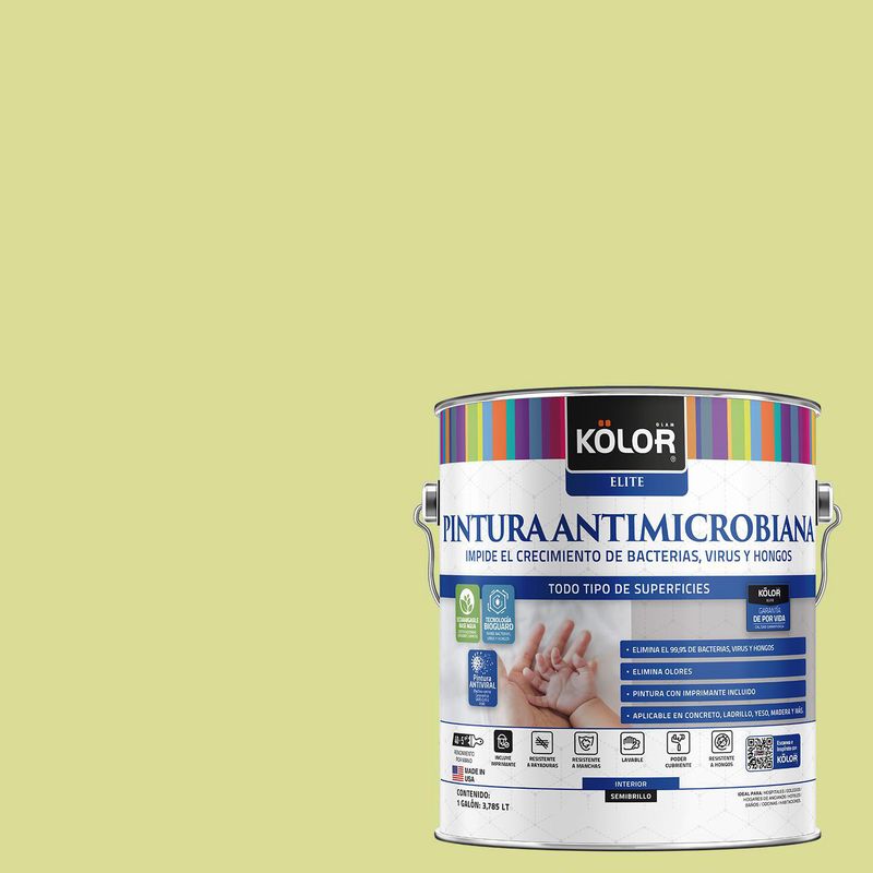 KOLOR - Pintura Antimicrobiana Semibrillante 1 galón(es) Verde Bardolino 