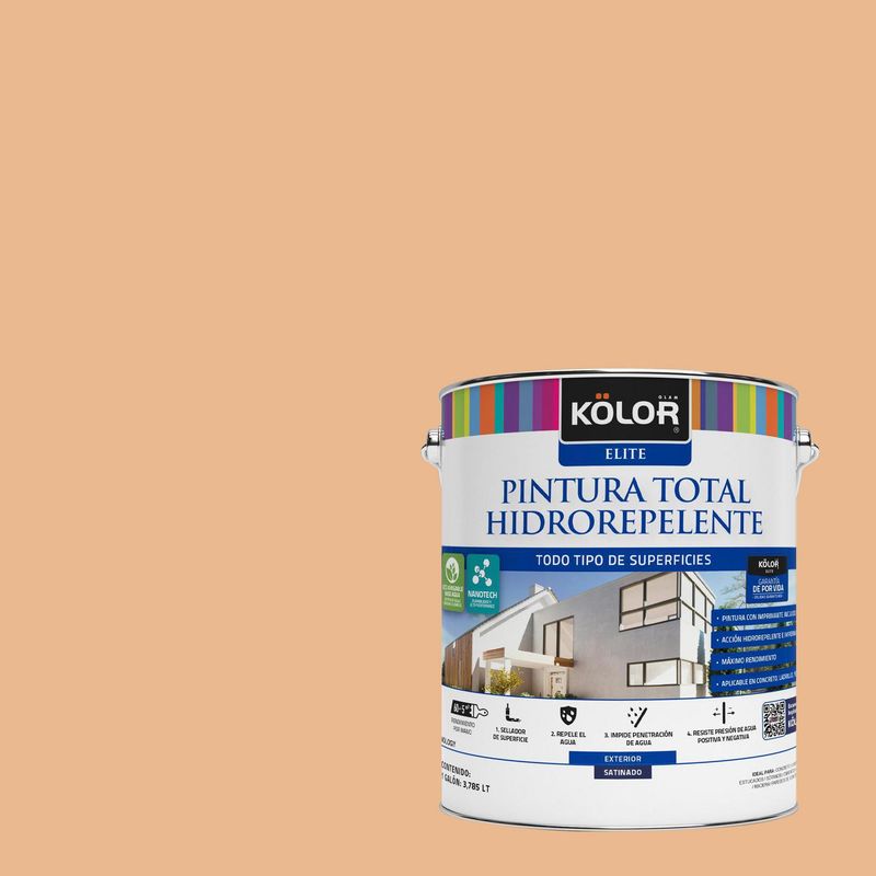 KOLOR - Pintura Hidrorepelente Satinado 1 galón(es) Naranjo Razgrad 