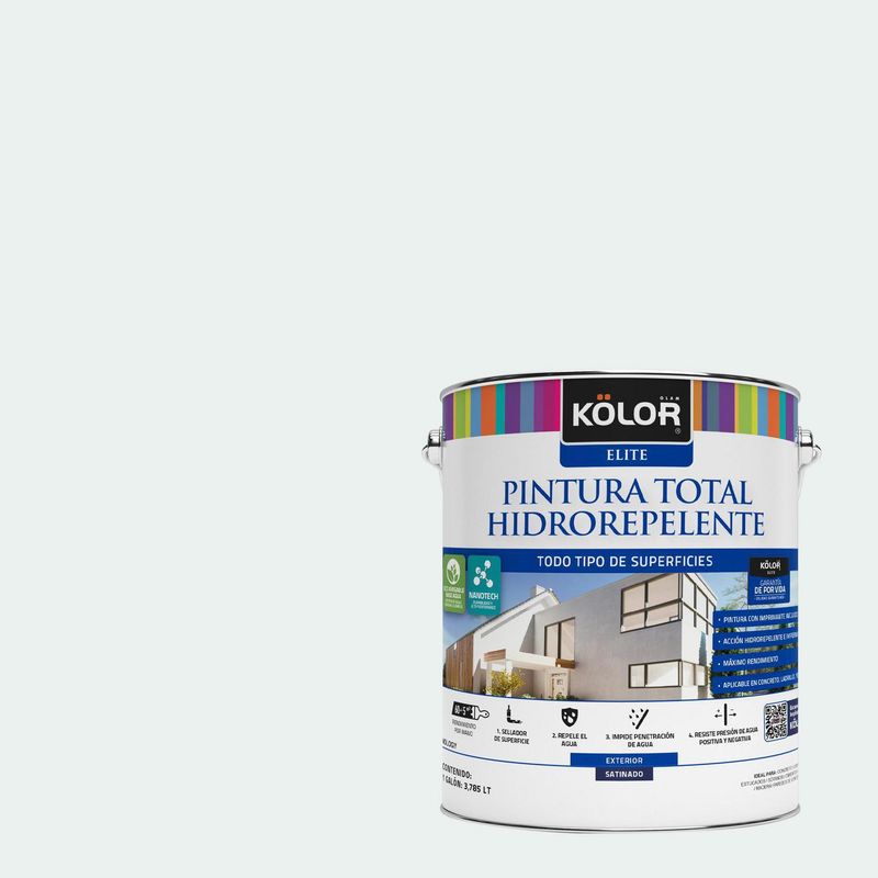 KOLOR - Pintura Hidrorepelente Satinado 1 galón(es) Blanco Adelaide