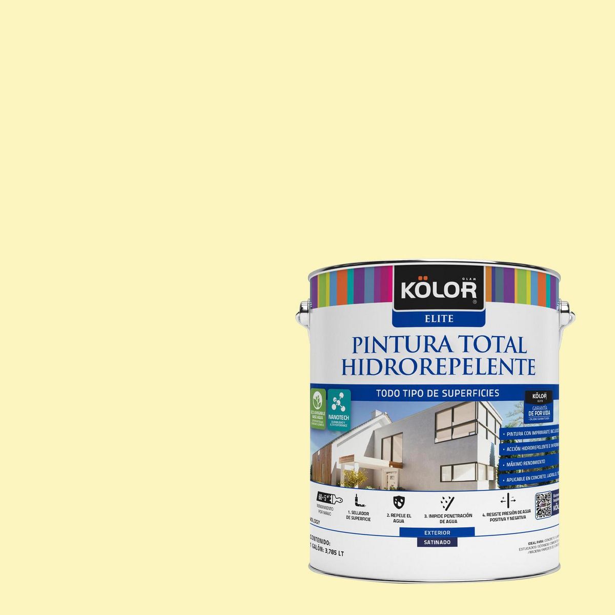 KOLOR - Pintura Hidrorepelente Satinado 1 galón(es) Amarillo Londonberry 