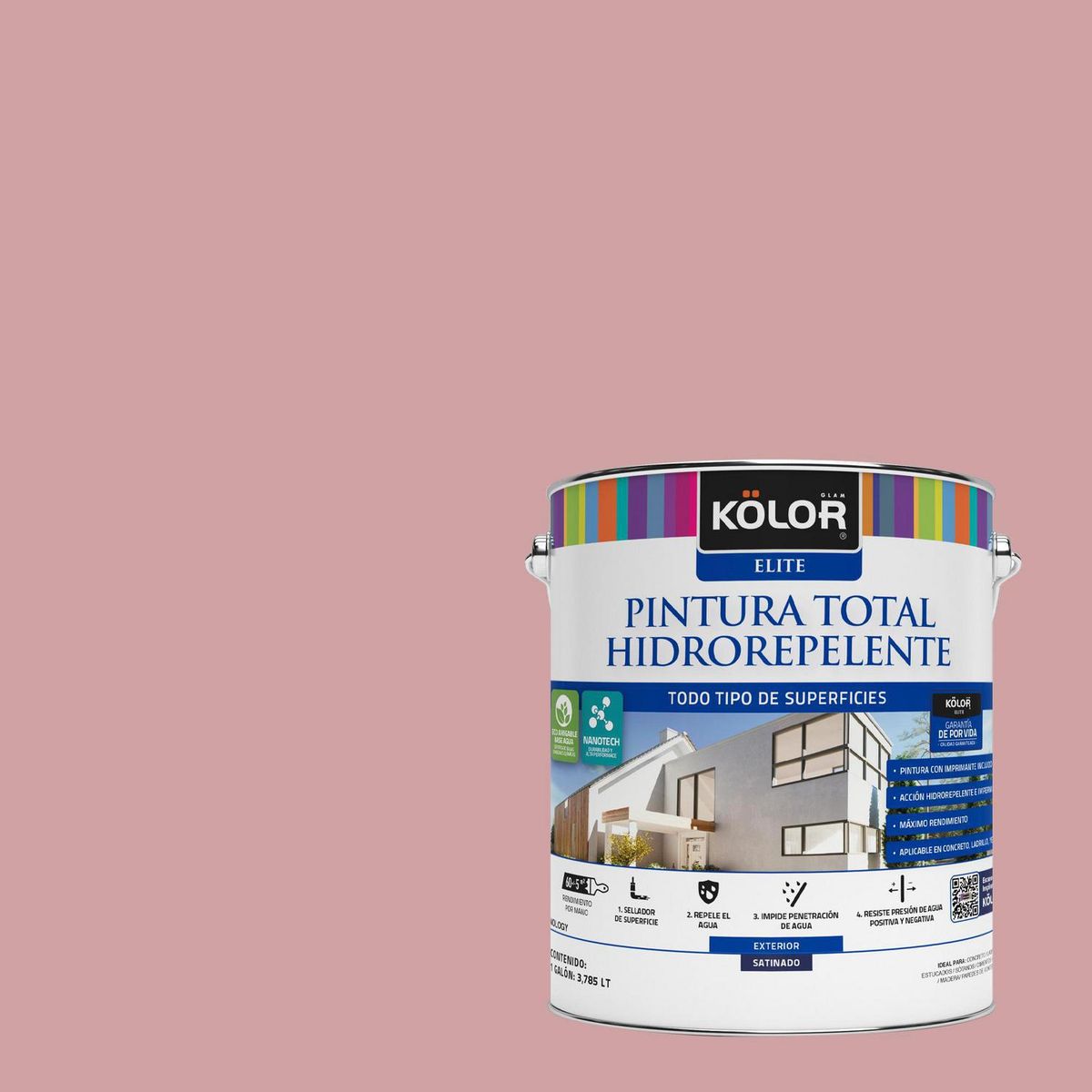 KOLOR - Pintura Hidrorepelente 1 galón(es) Satinado Rosado Rasht