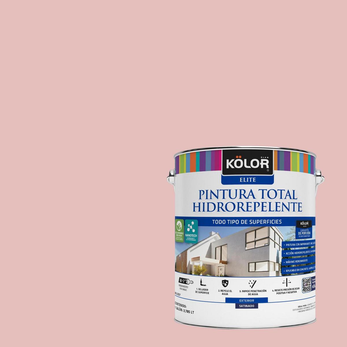 KOLOR - Pintura Hidrorepelente 1 galón(es) Satinado Rosado Agrigento