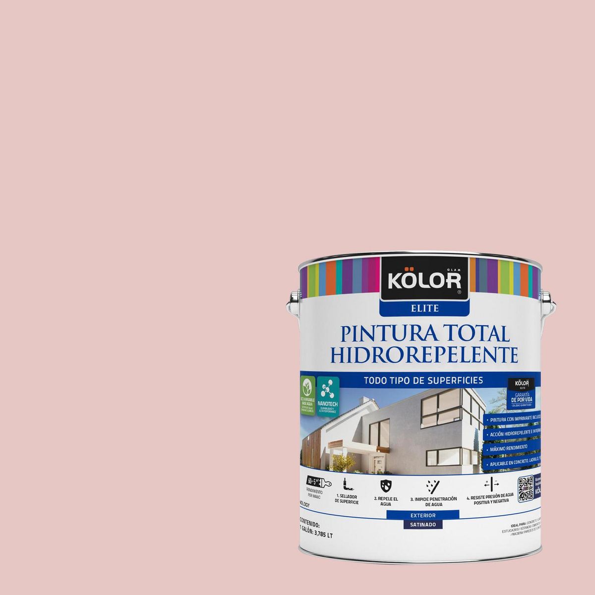 KOLOR - Pintura Hidrorepelente 1 galón(es) Satinado Rosado Teramo