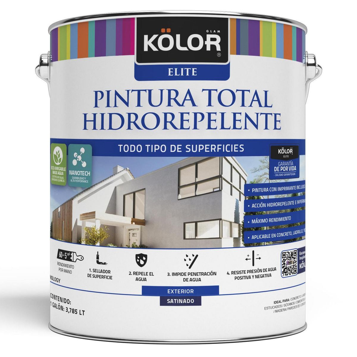 KOLOR - Pintura Hidrorepelente 1 galón(es) Satinado Café Albay