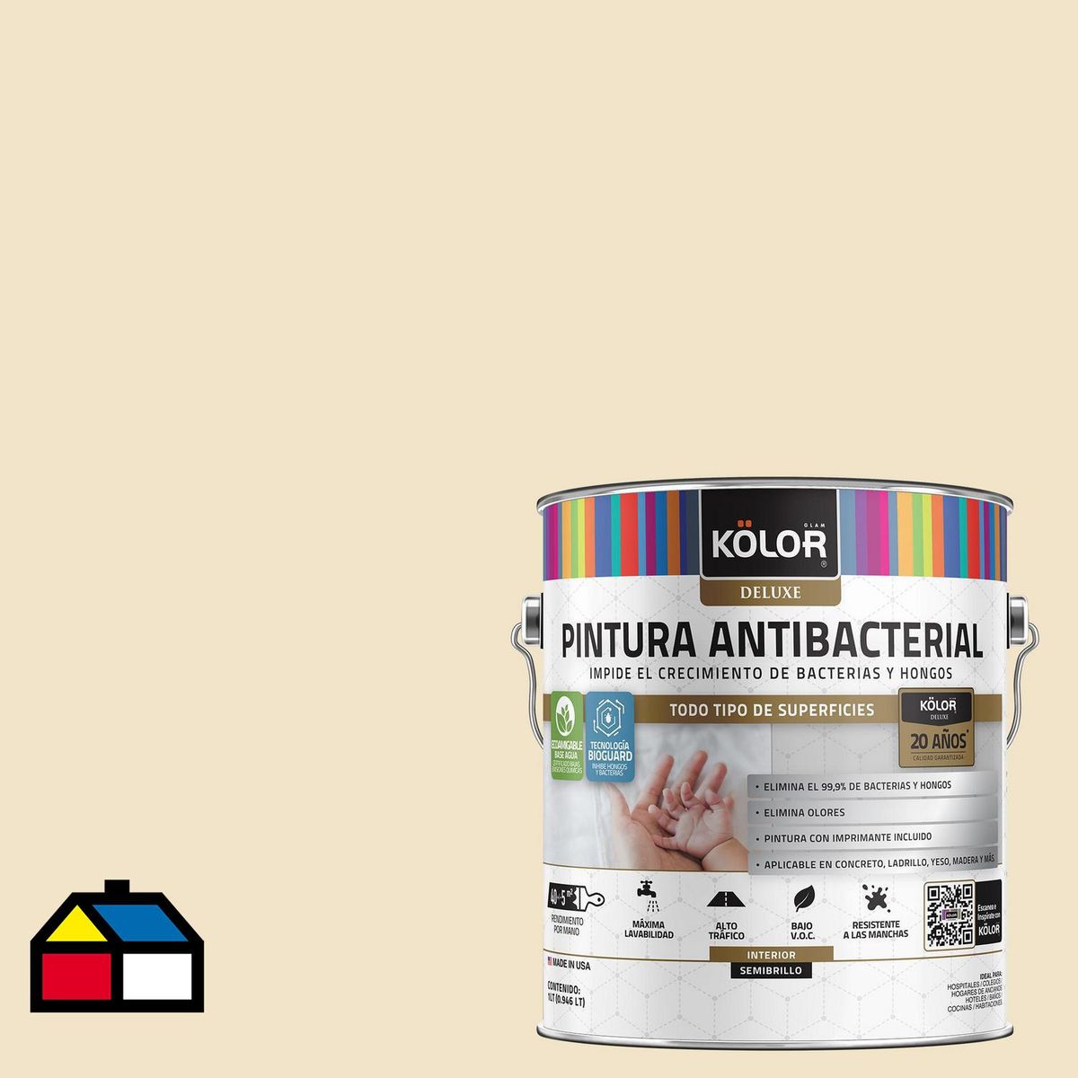 KOLOR - Pintura Antimicrobiana Semibrillante 1 galón(es) Naranjo Vibo Valentia 