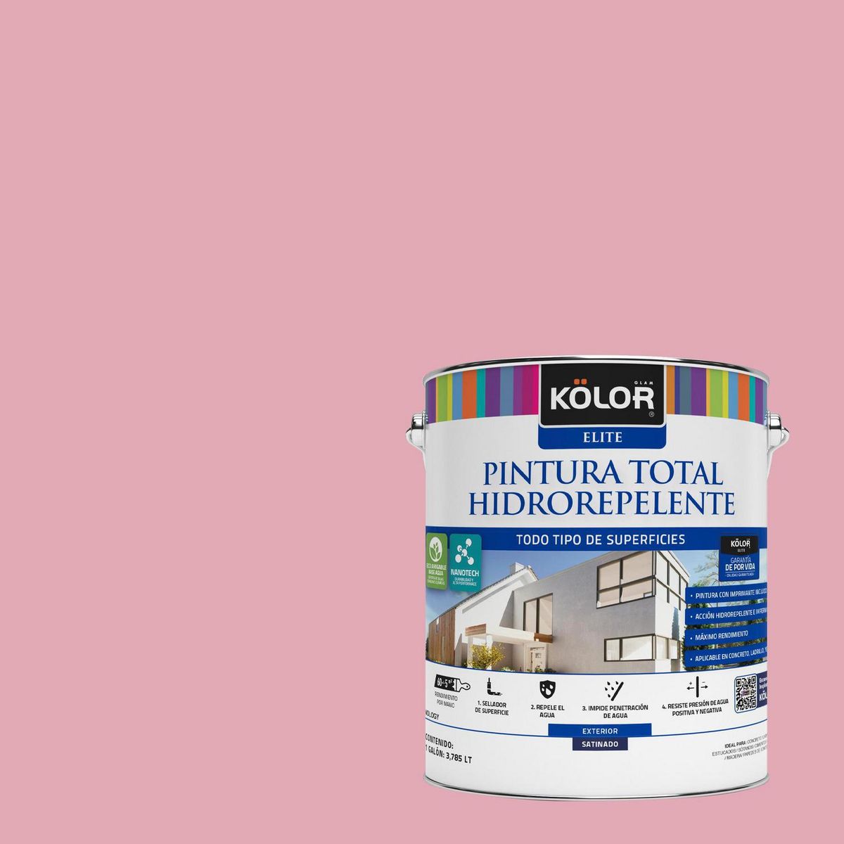 KOLOR - Pintura Hidrorepelente 1 galón(es) Satinado Rosado Avadi