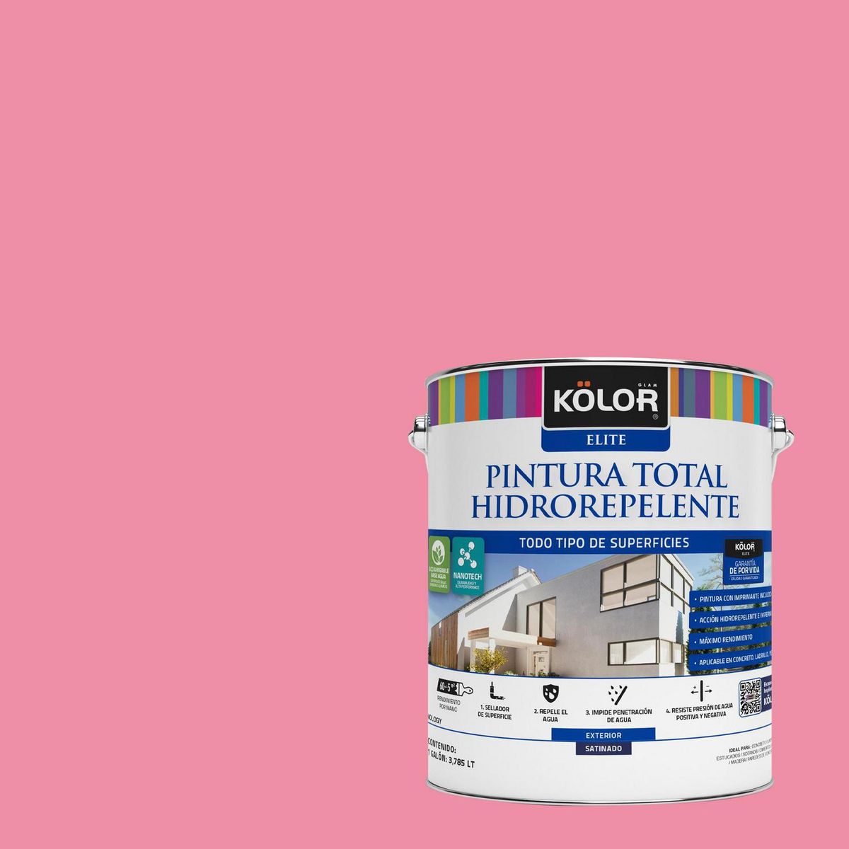 KOLOR - Pintura Hidrorepelente 1 galón(es) Satinado Rosado Arrah