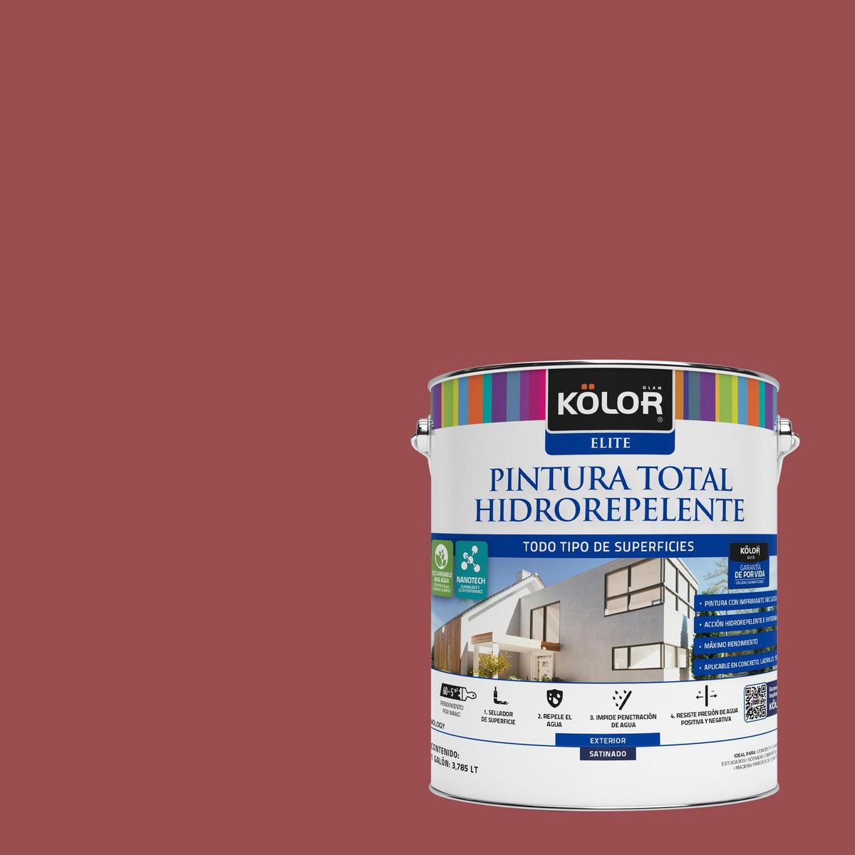 KOLOR - Pintura Hidrorepelente Satinado 1 galón(es) Fucsia Imereti 