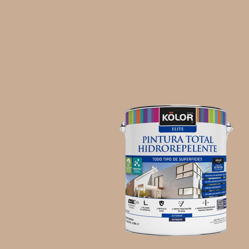 KOLOR - Pintura Hidrorepelente Satinado 1 galón(es) Café Bangui