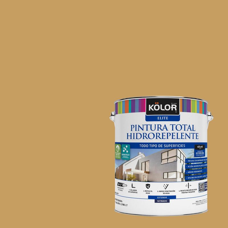 KOLOR - Pintura Hidrorepelente Satinado 1 galón(es) Café Bether