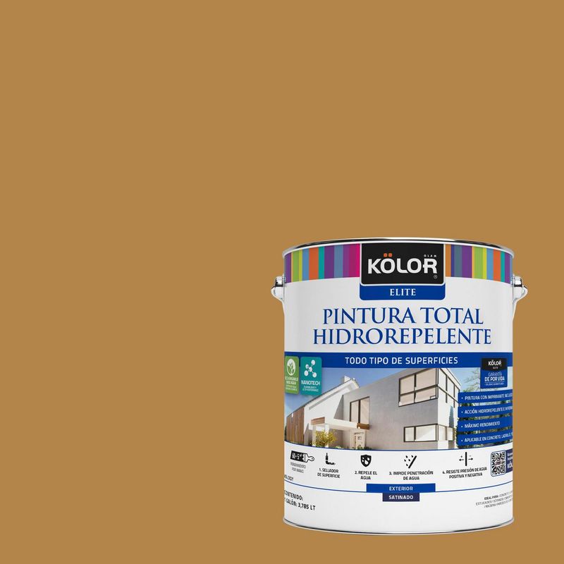 KOLOR - Pintura Hidrorepelente Satinado 1 galón(es) Café Maseru
