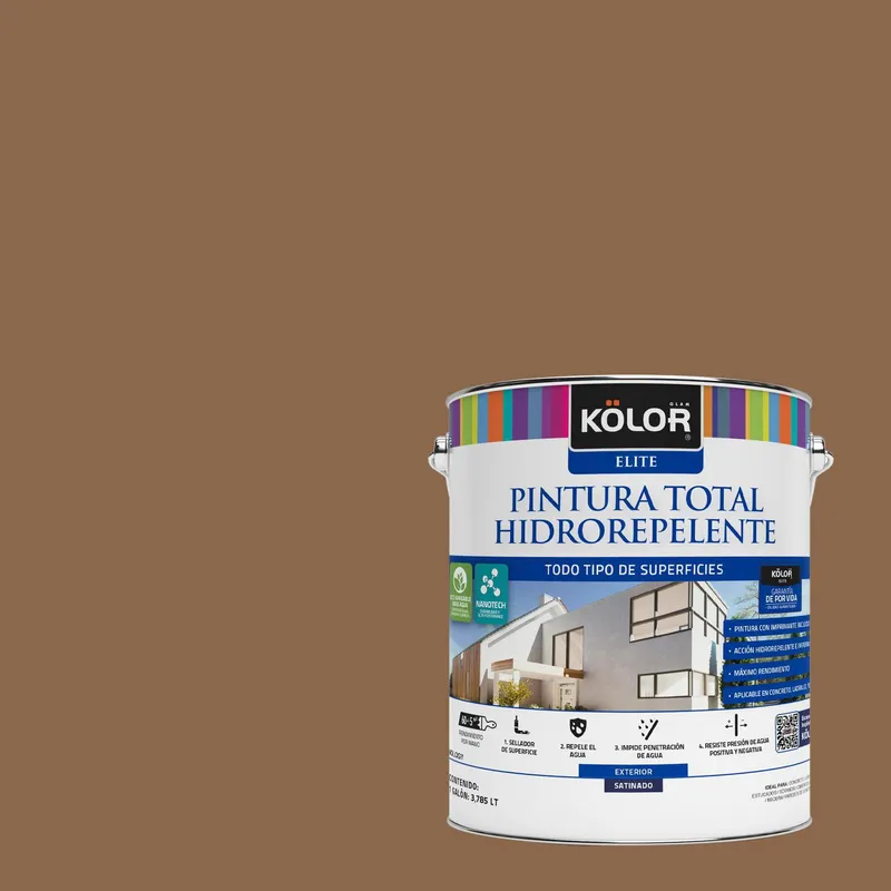 KOLOR - Pintura Hidrorepelente Satinado 1 galón(es) Café Cavernago 