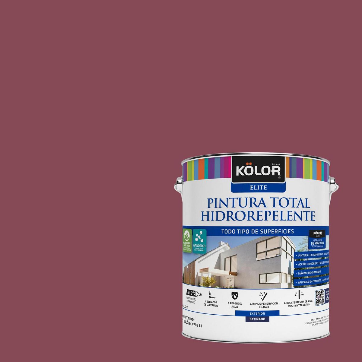 KOLOR - Pintura Hidrorepelente Satinado 1 galón(es) Fucsia Groninga 
