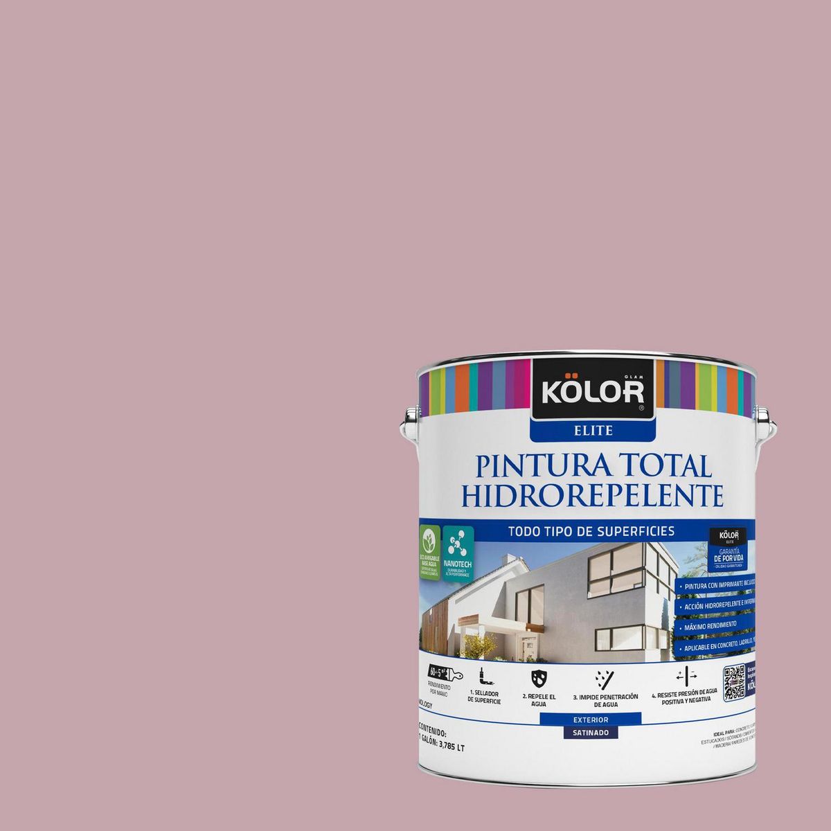 KOLOR - Pintura Hidrorepelente Satinado 1 galón(es) Fucsia Libia 