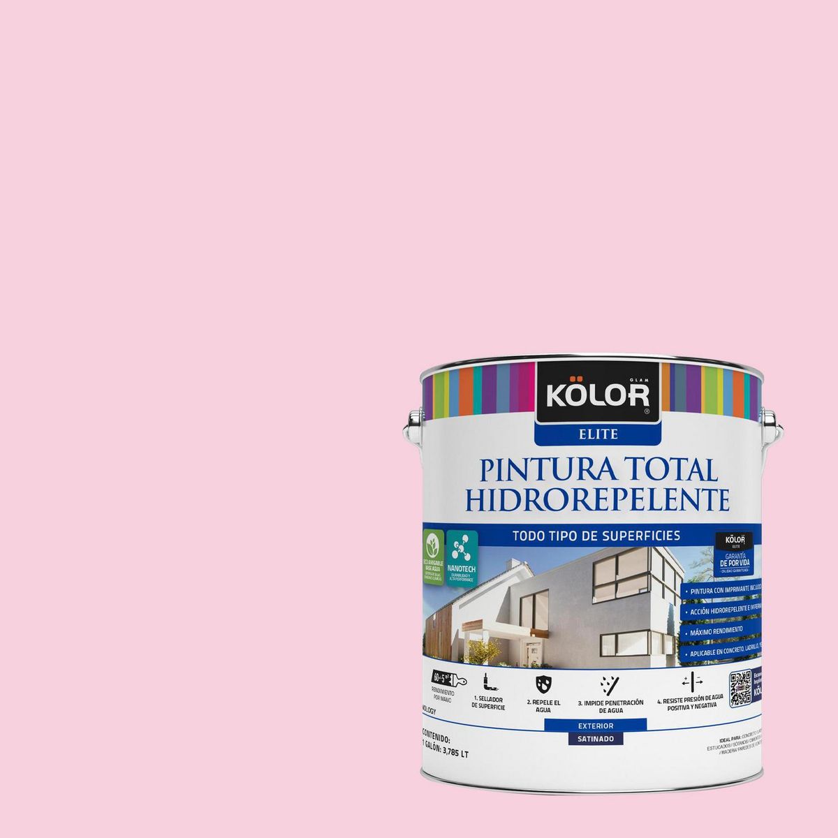 KOLOR - Pintura Hidrorepelente Satinado 1 galón(es) Rosado Postojna 