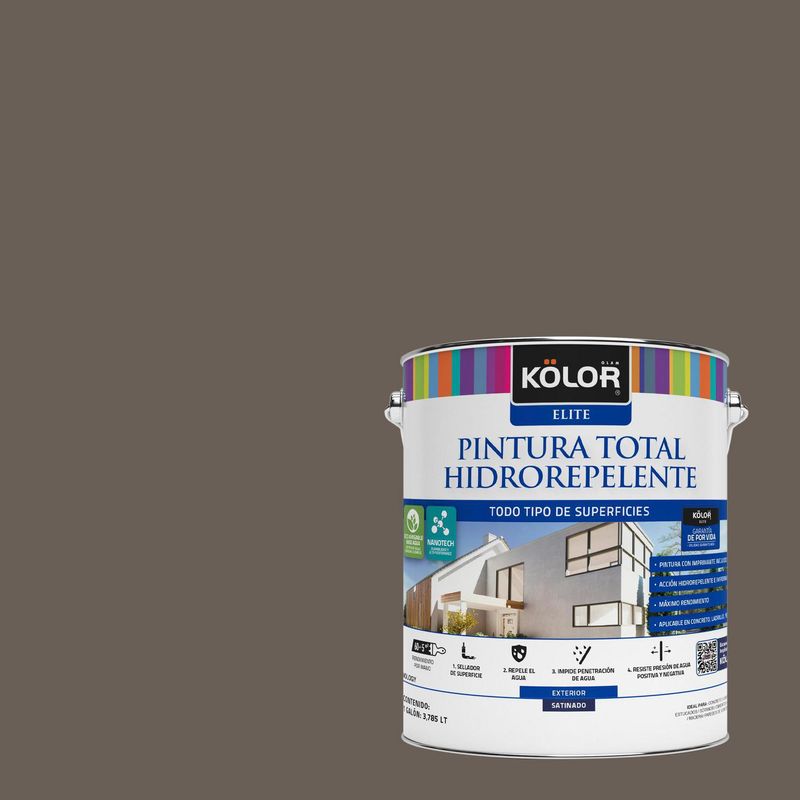 KOLOR - Pintura Hidrorepelente Satinado 1 galón(es) Café Damour