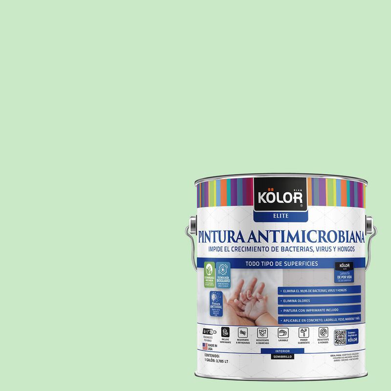 KOLOR - Pintura Antimicrobiana Semibrillante 1 galón(es) Verde Tavush