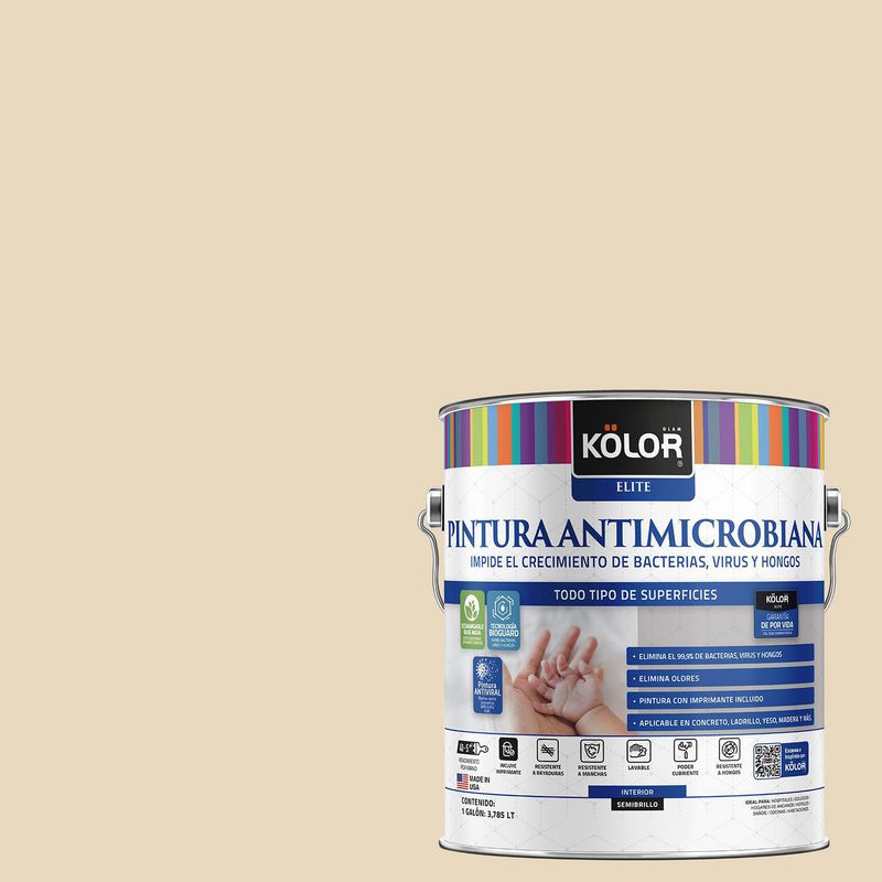 KOLOR - Pintura Antibacterial Semibrillante 1 galón(es) Naranjo Castrocaro