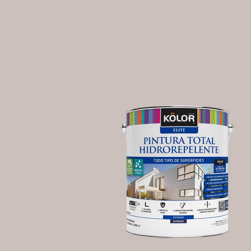 KOLOR - Pintura Hidrorepelente Satinado 1 galón(es) Gris Belarus