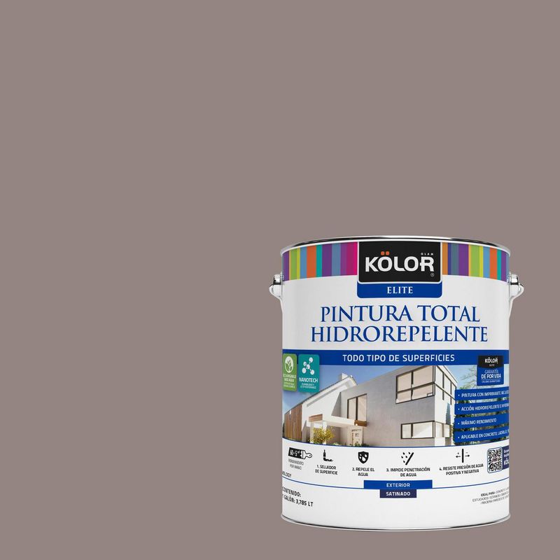 KOLOR - Pintura Hidrorepelente Satinado 1 galón(es) Gris Algeria