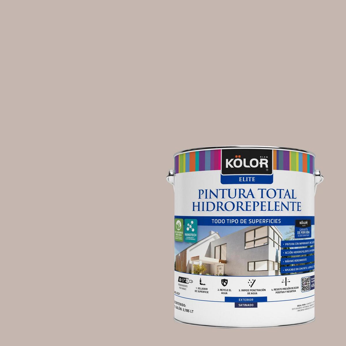 KOLOR - Pintura Hidrorepelente Satinado 1 galón(es) Gris Varisha 